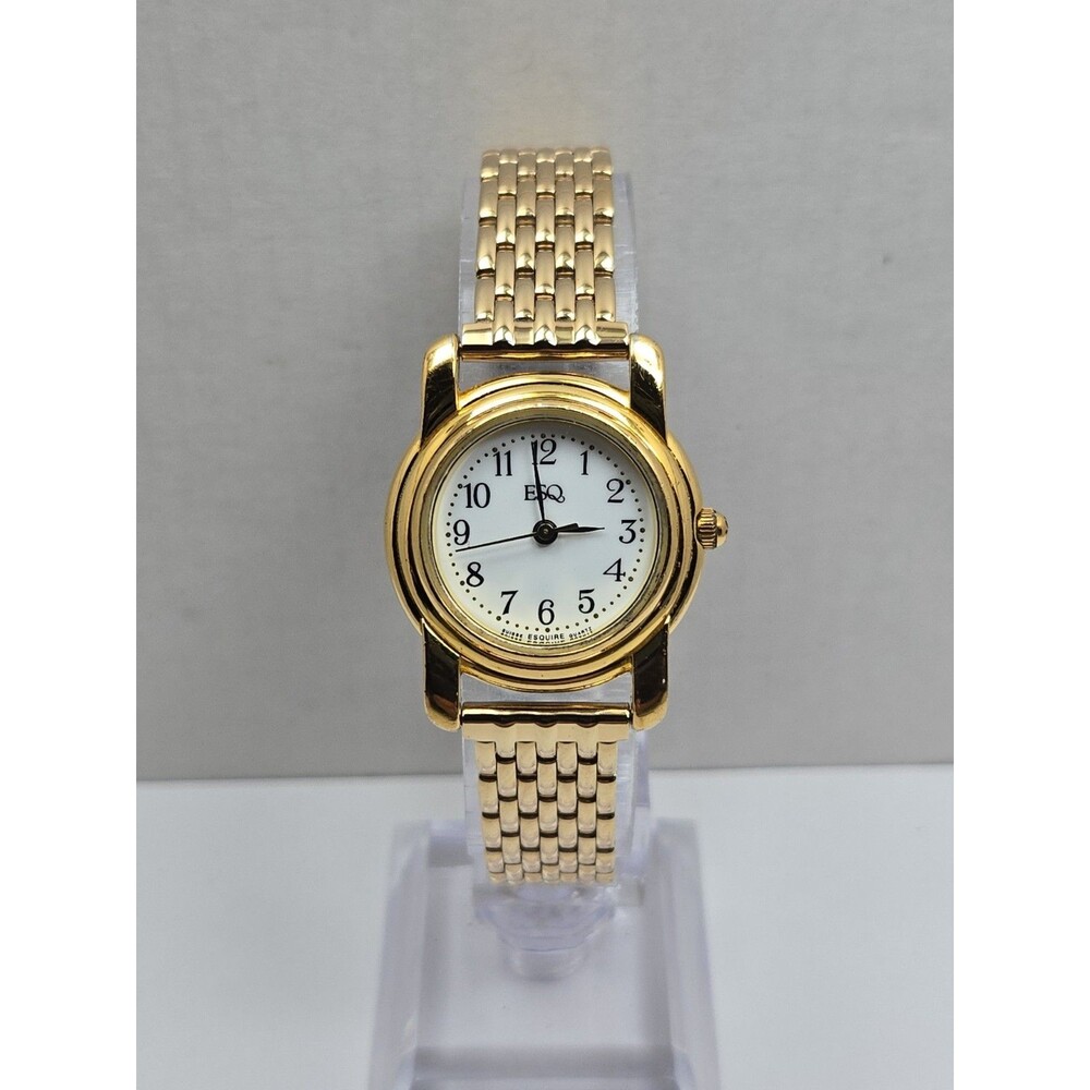 Womens Vintage ESQ Esquire by Movado Swiss Quartz Gold Tone Watch New Battery